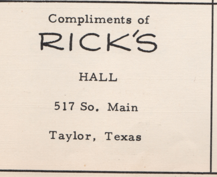 Rick's Hall Taylor, TX